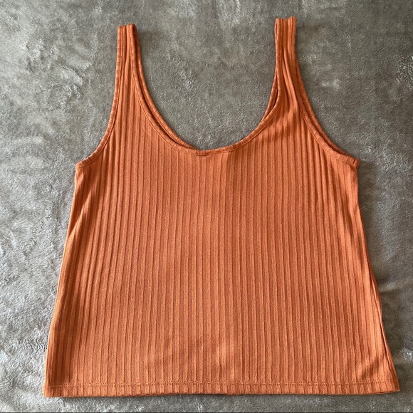 H&M Rust/Orange Ribbed Button Tank - Picture 3 of 5